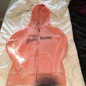 Harley Davidson Pink Zip Up Sweatshirt